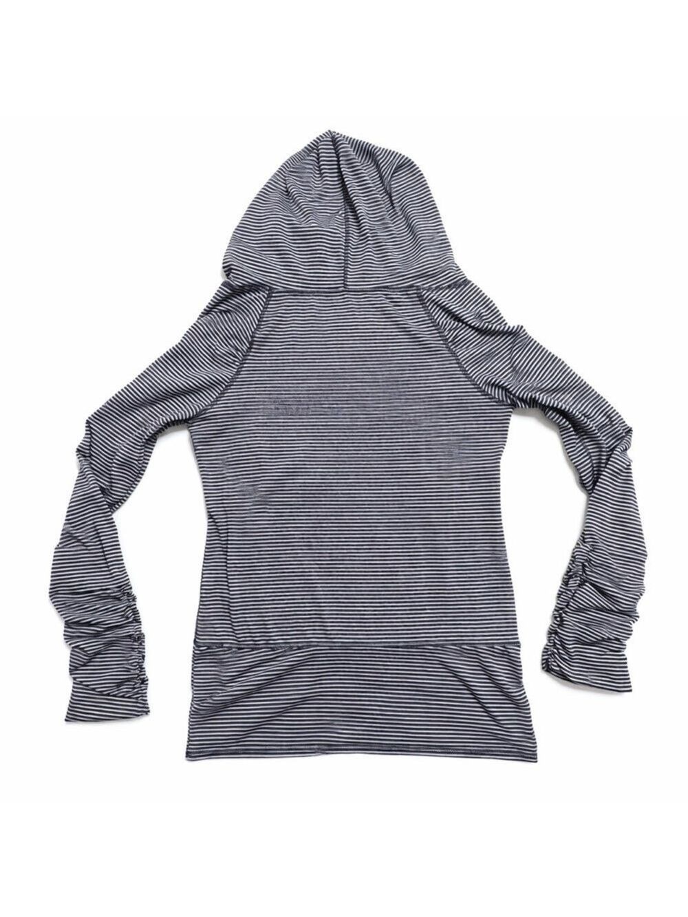 WOMEN’S 90 DEGREE BY REFLEX BLUE & WHITE STRIPED ATHLETIC V-NECK HOODIE SIZE XL - Picture 3 of 10